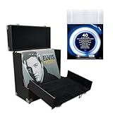 Retro-Musik-Aufbewahrungsbox für Schallplatten, 30,5 cm (12 Zoll), Lederoptik, mit einzigartiger Klapp-Frontklappe für besseren Zugang zu Ihren LPs türkis … (BLACK)